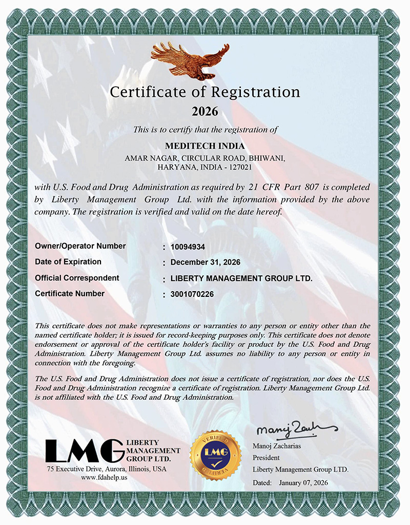 FDA Certificate